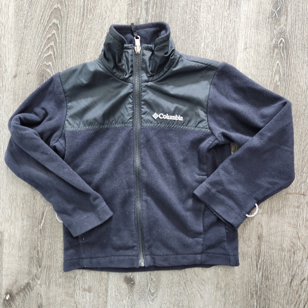 Columbia Kids Interchange Fleece Jacket Black Full Zip XS 6/7